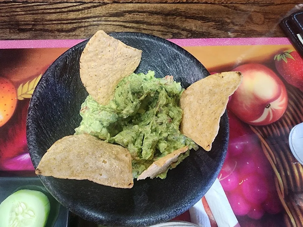 Small Chicken Burrito Fresh Guacamole and Chips